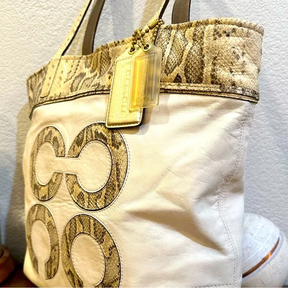 Vintage Coach Audrey Python North South Tote Bag/Shoulder Bag - 17043 - Picture 3 of 16